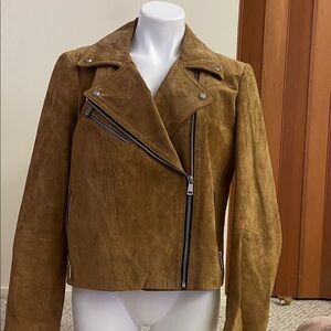 Elegant Tan Leather Women's Jacket
